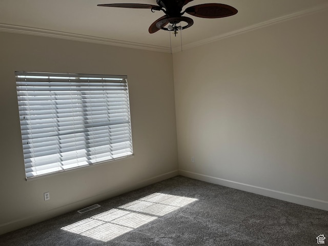 933 N 900 W, Orem, UT 84057 - carpeted spare room featuring ceiling fan, crown molding, and plenty of natural light