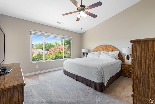 187 N Westridge Dr Unit 155, St George, UT 84770 - carpeted bedroom with vaulted ceiling and ceiling fan
