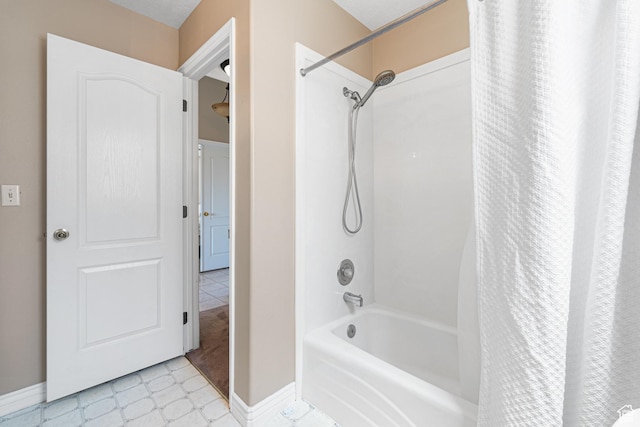 187 N Westridge Dr Unit 155, St George, UT 84770 - bathroom with shower / bathtub combination with curtain and tile patterned floors