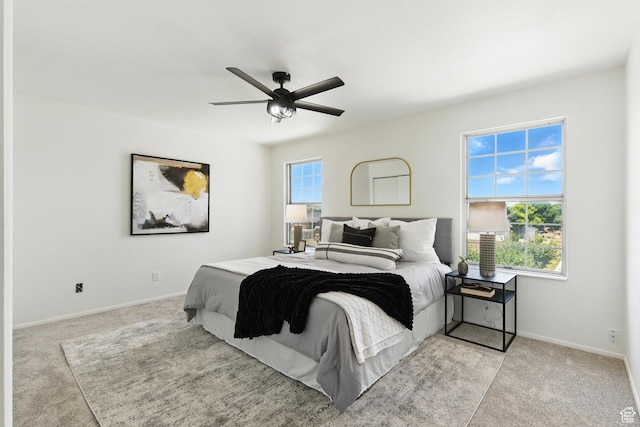 585 N 700 E, Nephi, UT 84648 - bedroom with multiple windows, light colored carpet, and ceiling fan