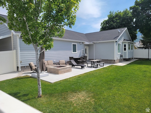 298 E 400 S, Orem, UT 84058 - back of property with an outdoor fire pit, a patio, and roof with shingles