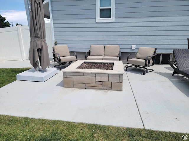 298 E 400 S, Orem, UT 84058 - view of patio / terrace with an outdoor living space with a fire pit