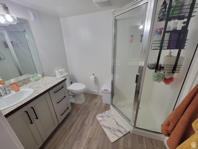 298 E 400 S, Orem, UT 84058 - bathroom with vanity, a shower stall, and wood finished floors