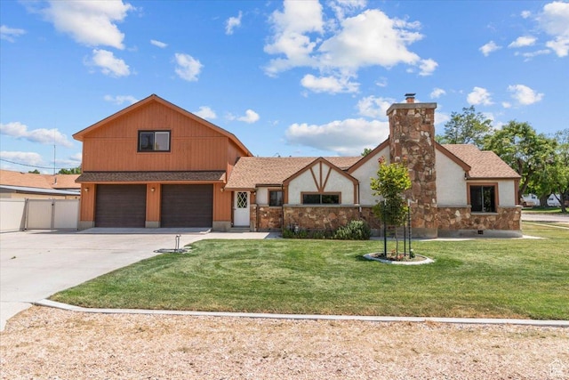 294 W 200 N, Mount Pleasant, UT 84647 - view of front of house with driveway, an attached garage, and a chimney