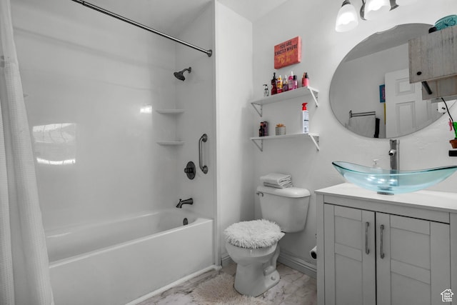 70 E 135 N, Orem, UT 84057 - full bathroom with shower / bath combo with shower curtain, vanity, and marble finish floors