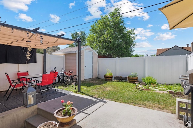 70 E 135 N, Orem, UT 84057 - fenced backyard featuring a patio, a storage shed, and outdoor dining area