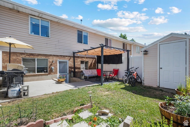 70 E 135 N, Orem, UT 84057 - back of house featuring a storage shed, a patio area, and a pergola