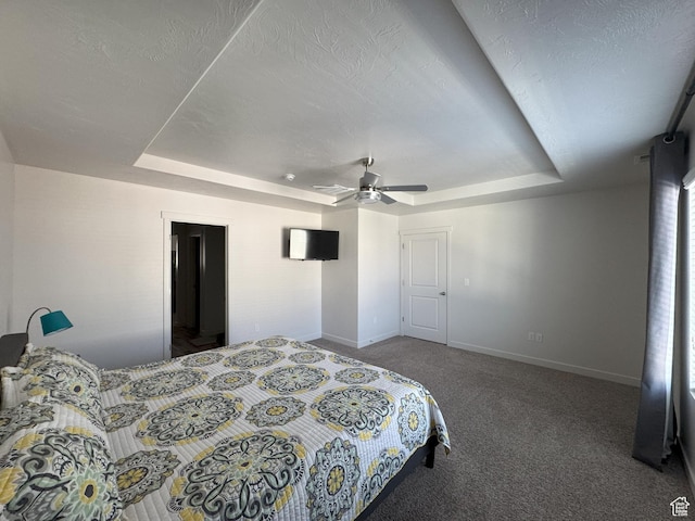 1637 S 730 W, Provo, UT 84601 - carpeted bedroom featuring a tray ceiling and a ceiling fan