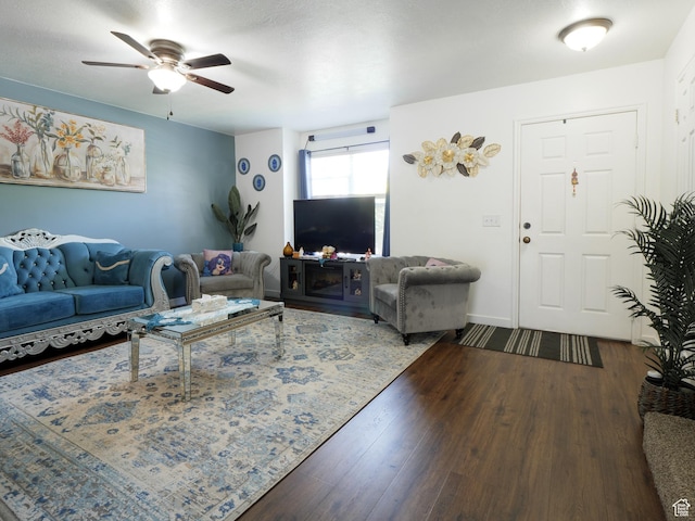 1193 W Dun Robin Ct, Murray, UT 84123 - living area with ceiling fan and wood finished floors