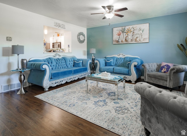 1193 W Dun Robin Ct, Murray, UT 84123 - living room featuring ceiling fan and wood finished floors