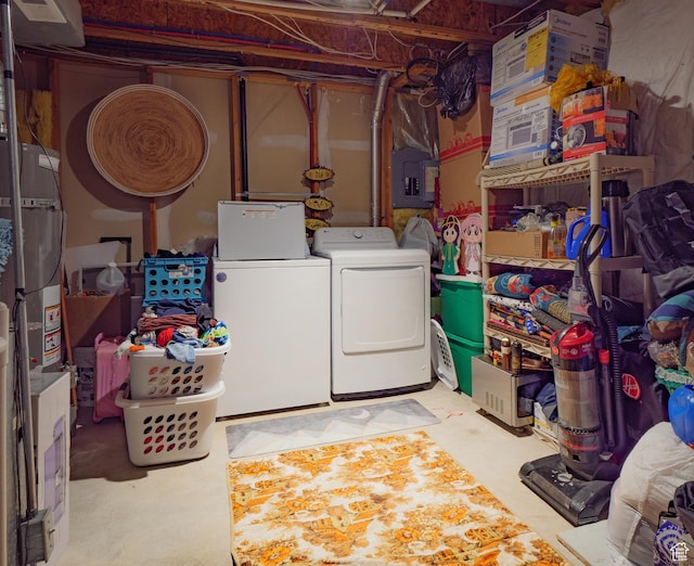 1193 W Dun Robin Ct, Murray, UT 84123 - unfinished below grade area with washer and clothes dryer, water heater, and electric panel