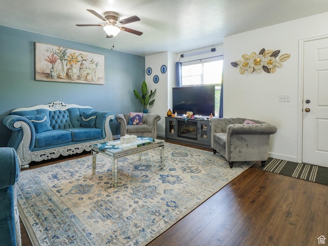 1193 W Dun Robin Ct, Murray, UT 84123 - living area with ceiling fan and wood finished floors