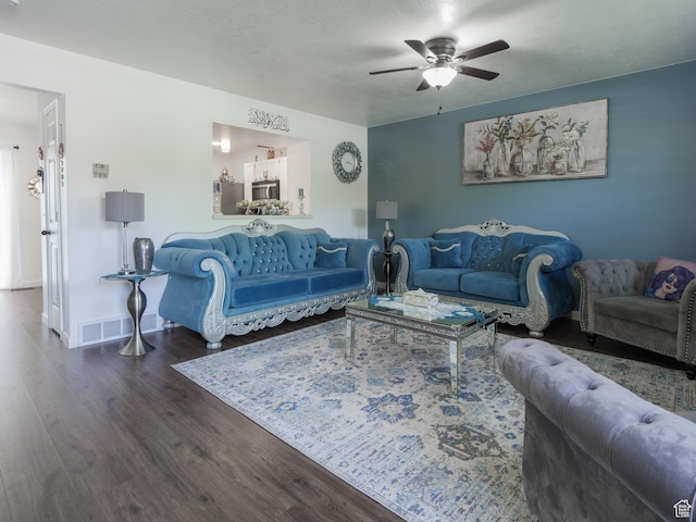 1193 W Dun Robin Ct, Murray, UT 84123 - living room with wood finished floors and ceiling fan