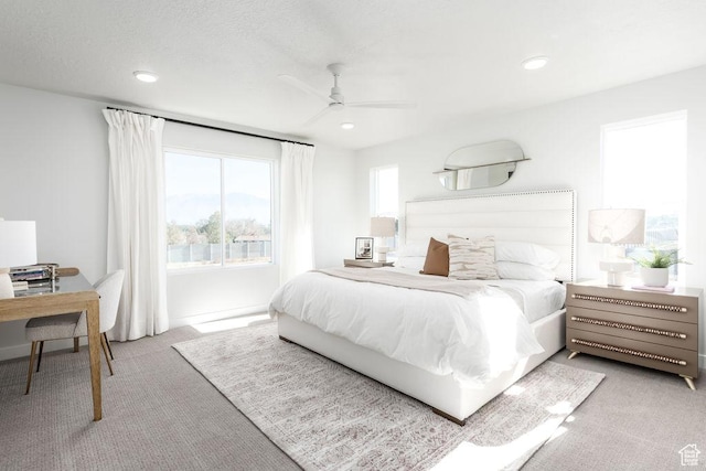 8072 S 300 E Unit 246, Midvale, UT 84070 - carpeted bedroom with recessed lighting, a ceiling fan, and a desk