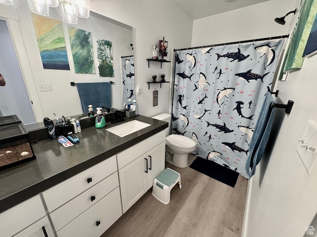 1038 W 980 S Unit 312, American Fork, UT 84003 - bathroom with wood finished floors, vanity, and a shower with curtain