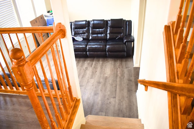 1037 W State Cir, Salt Lake City, UT 84104 - stairway featuring wood finished floors