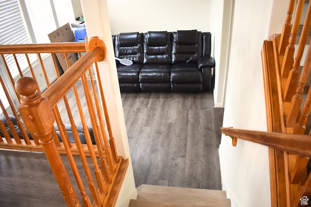 1037 W State Cir, Salt Lake City, UT 84104 - staircase with wood finished floors