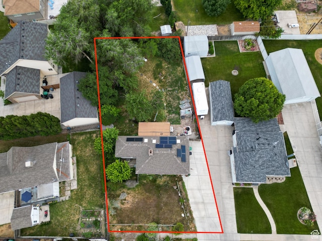 322 E Crawford Ave, Murray, UT 84107 - aerial view of residential area with property parcel outlined