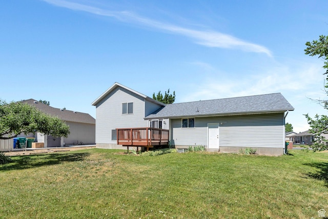 2086 N 1100 E, Lehi, UT 84043 - back of house with a deck, a yard, and roof with shingles