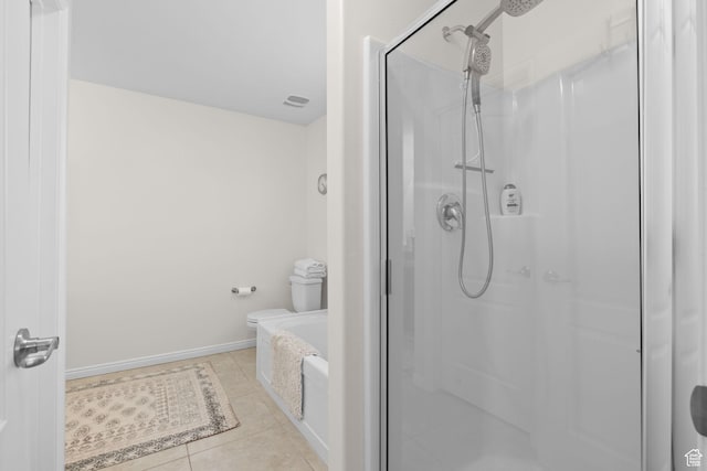 13574 S Cantania Way, Draper, UT 84020 - bathroom with a stall shower, tile patterned flooring, and a bath