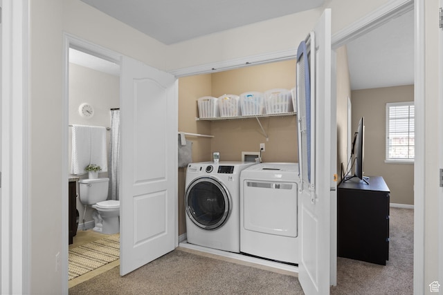 13574 S Cantania Way, Draper, UT 84020 - washroom featuring washing machine and dryer and light colored carpet