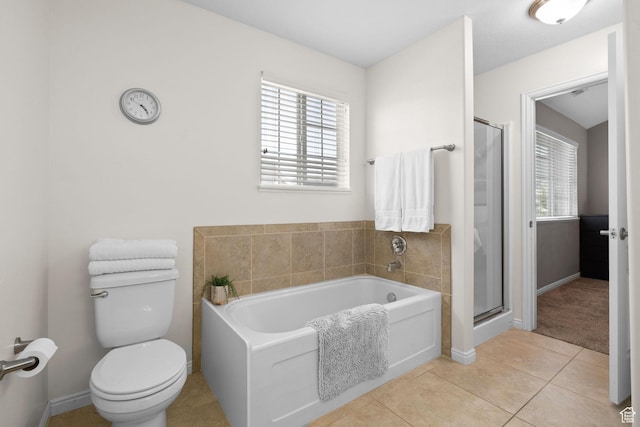 13574 S Cantania Way, Draper, UT 84020 - full bathroom with plenty of natural light, a garden tub, tile patterned flooring, and a stall shower