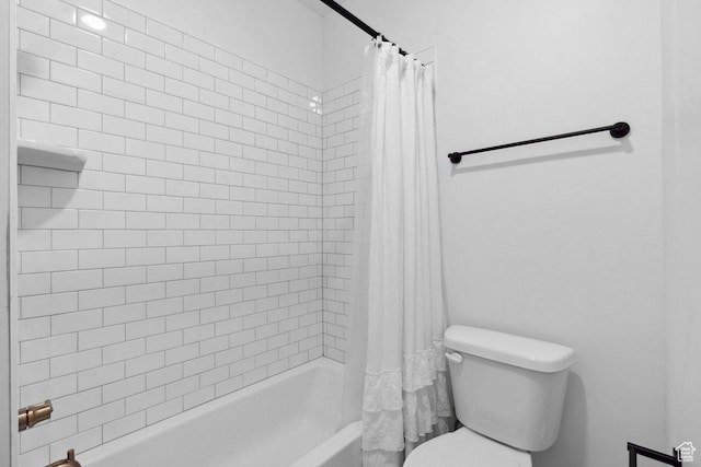11449 S Bingham Rim Rd, South Jordan, UT 84009 - bathroom with shower / bath combo with shower curtain and toilet