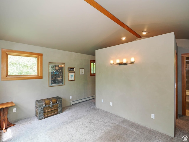 2137 N Pinecrest Canyon Rd Unit 35, Emigration Canyon, UT 84108 - spare room featuring a baseboard heating unit, carpet, healthy amount of natural light, and recessed lighting