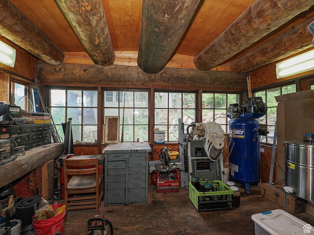 2137 N Pinecrest Canyon Rd Unit 35, Emigration Canyon, UT 84108 - miscellaneous room featuring beam ceiling