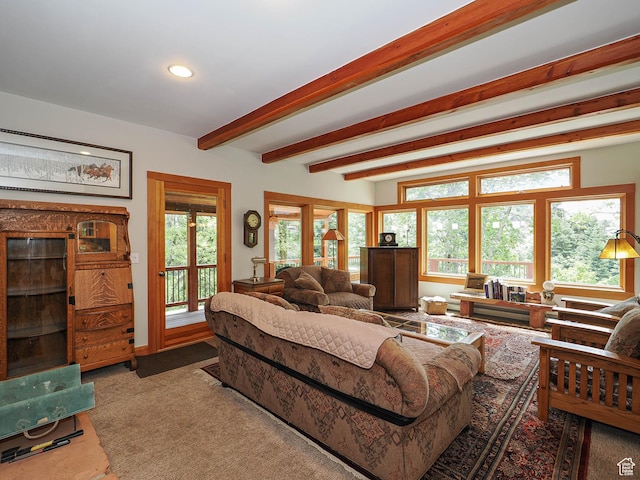 2137 N Pinecrest Canyon Rd Unit 35, Emigration Canyon, UT 84108 - living area featuring recessed lighting and beam ceiling