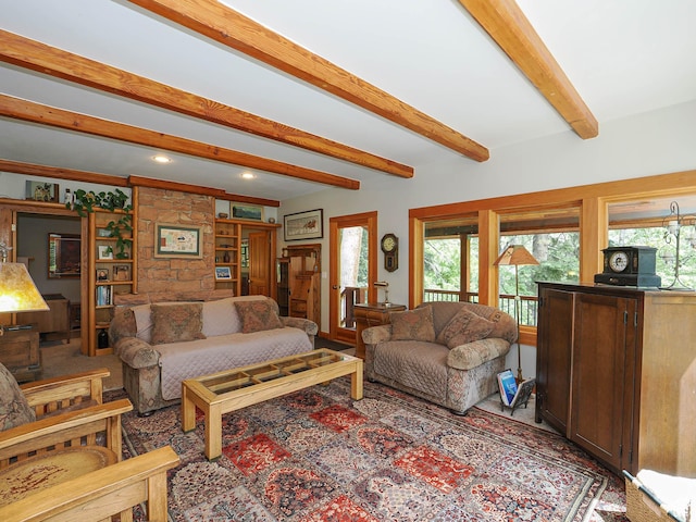 2137 N Pinecrest Canyon Rd Unit 35, Emigration Canyon, UT 84108 - living area with plenty of natural light and beam ceiling
