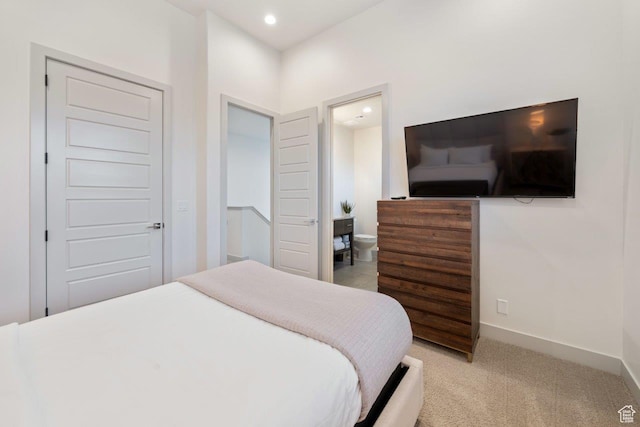 3780 W Arcadia Dr Unit 25, Santa Clara, UT 84765 - bedroom with light carpet, recessed lighting, and ensuite bathroom