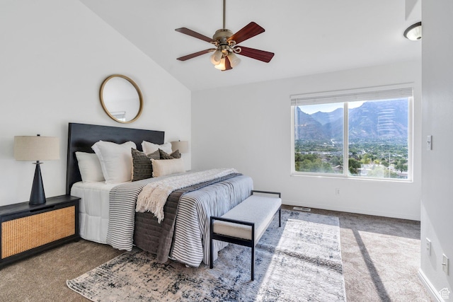 1747 S 750 E, Orem, UT 84097 - bedroom featuring vaulted ceiling, carpet flooring, and ceiling fan