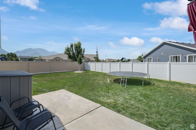 893 N 300 W, Santaquin, UT 84655 - fenced backyard with a patio, a mountain view, and a residential view