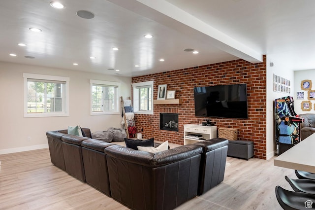 905 S Coldwater Way, Midway, UT 84049 - living room with light wood-style floors, recessed lighting, and a fireplace