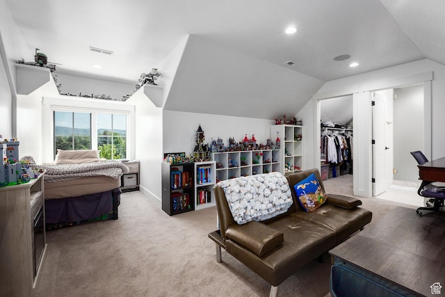 905 S Coldwater Way, Midway, UT 84049 - carpeted bedroom with vaulted ceiling, a spacious closet, recessed lighting, and a closet