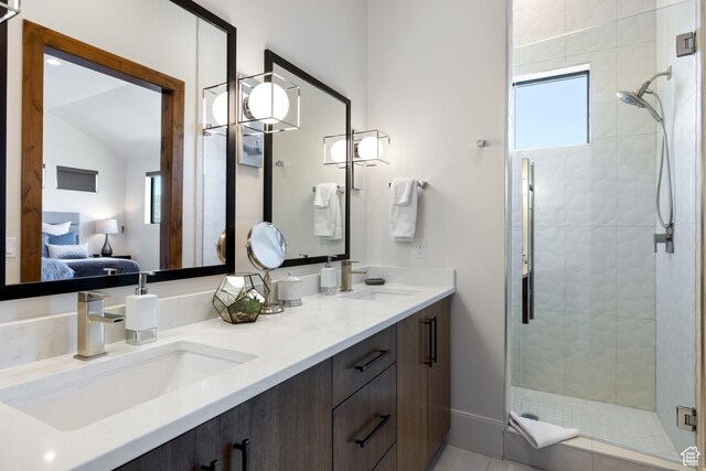 13202 N Alexis Dr, Heber City, UT 84036 - ensuite bathroom featuring a shower stall and double vanity