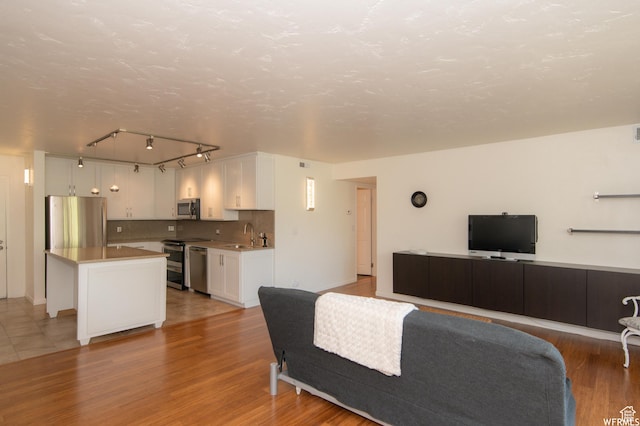 115 S 1100 E, Salt Lake City, UT 84102 - living room featuring track lighting and light wood-style flooring