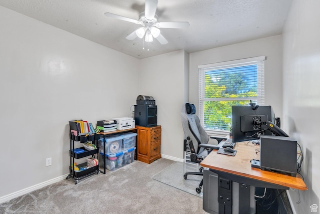 1666 N 160 W, Layton, UT 84041 - home office with a ceiling fan, light carpet, and a textured ceiling