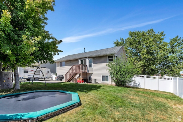 1666 N 160 W, Layton, UT 84041 - rear view of house featuring a trampoline and stairs