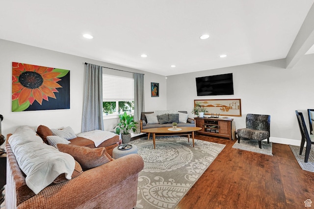 604 W 1750 N, Clinton, UT 84015 - living area featuring recessed lighting and wood finished floors