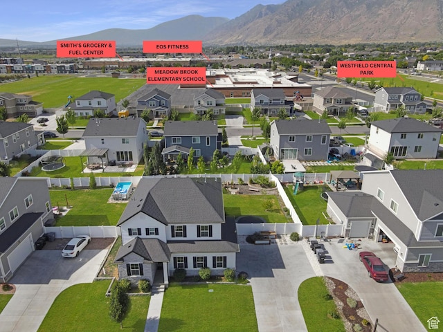 998 W 850 S, Springville, UT 84663 - aerial view of residential area featuring mountains