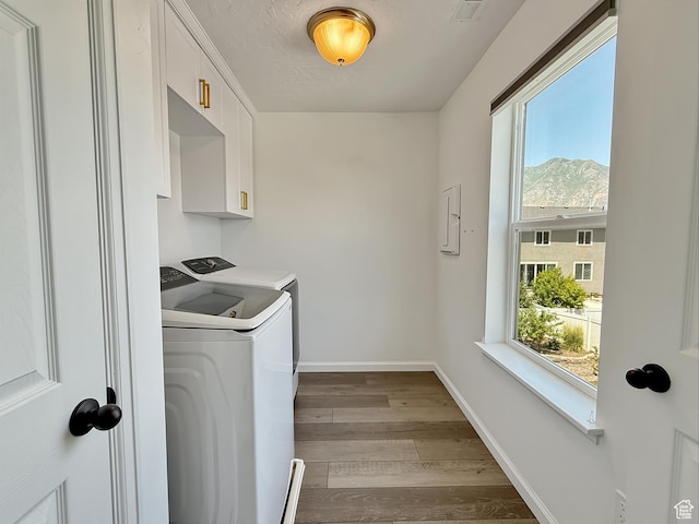 998 W 850 S, Springville, UT 84663 - washroom with washing machine and clothes dryer, light wood-style flooring, plenty of natural light, and cabinet space