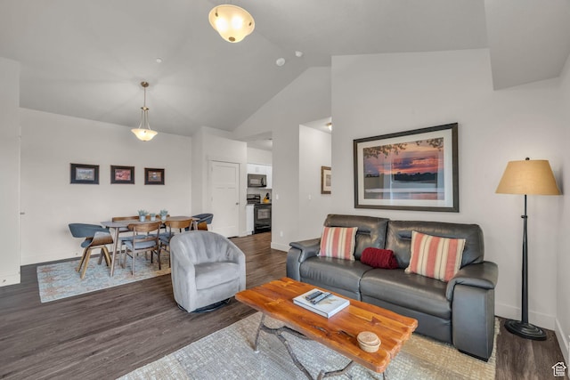 1043 S 500 E Unit G304, Heber City, UT 84032 - living area featuring wood finished floors and high vaulted ceiling