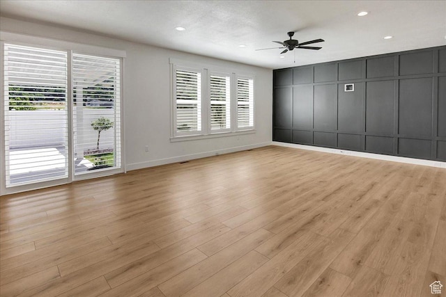 1978 N 840 E, North Ogden, UT 84414 - unfurnished bedroom featuring recessed lighting, light wood finished floors, access to outside, and a ceiling fan