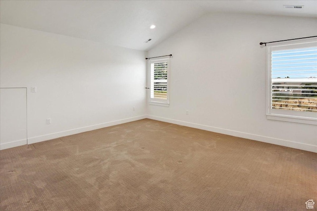 1978 N 840 E, North Ogden, UT 84414 - empty room featuring vaulted ceiling, light colored carpet, and recessed lighting