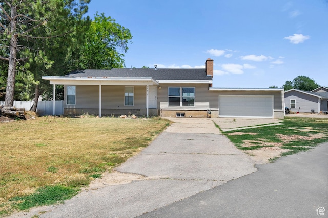2234 W 300 N, West Point, UT 84015 - single story home with a garage, asphalt driveway, and a chimney