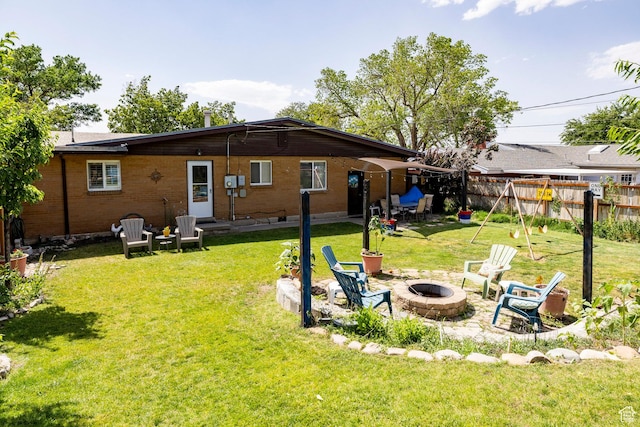 1795 S 50 W, Bountiful, UT 84010 - rear view of house with a fire pit and a patio