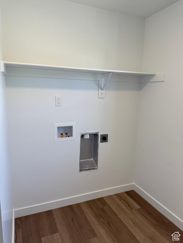274 N 825 W, Clearfield, UT 84015 - laundry room with dark wood finished floors, hookup for a washing machine, and hookup for an electric dryer
