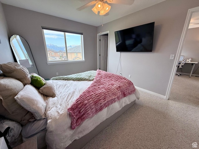 7089 S Brittany Town Dr, West Jordan, UT 84084 - carpeted bedroom with baseboards and a ceiling fan
